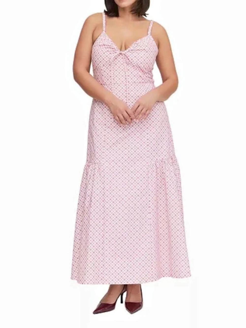 Hill House Lillie Maxi Dress in Circular Lattice Rose Pink Size Large